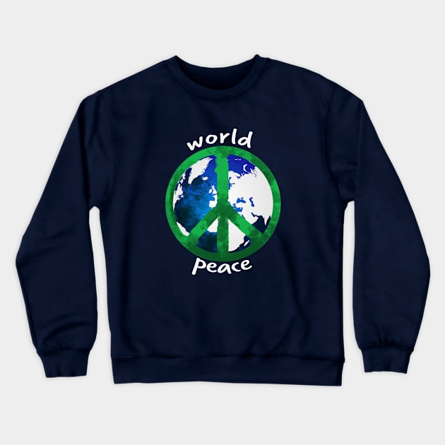 World Peace Shirt With Peace Sign Crewneck Sweatshirt by Xcentric Tees